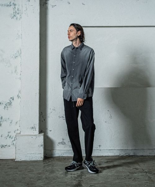 《予約11月17日19時締め》 EX denim jersey  WIDE PT / ワイドパンツ / ブラック