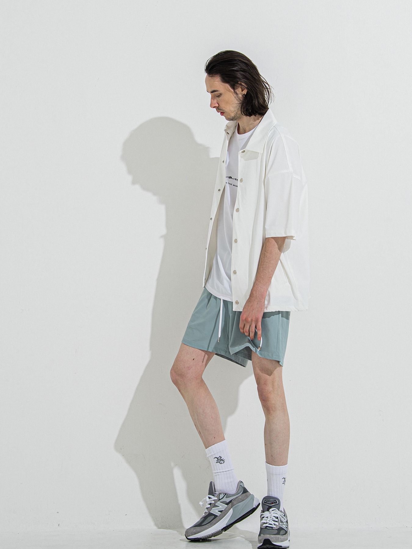 【予約品 】NYLON HALF COACH JACKET / ナイロンハーフコーチジャケット / ホワイト