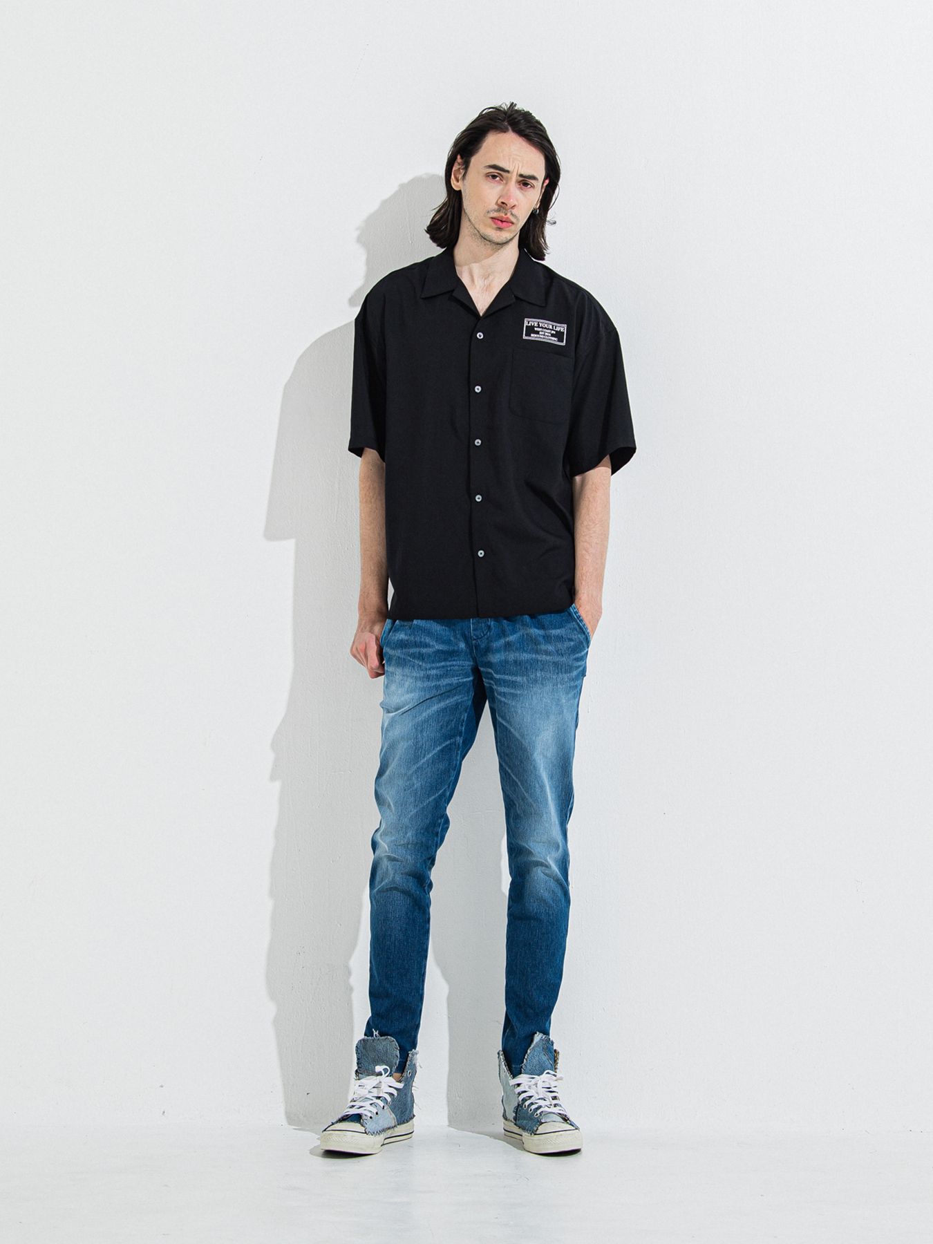 ZACK HALF SHIRT / ザックハーフスリーブシャツ / ブラックプリント