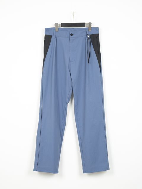 Spun Polyester Stretch Twill Pistol pants / ピストル パンツ / ブルー×グレー