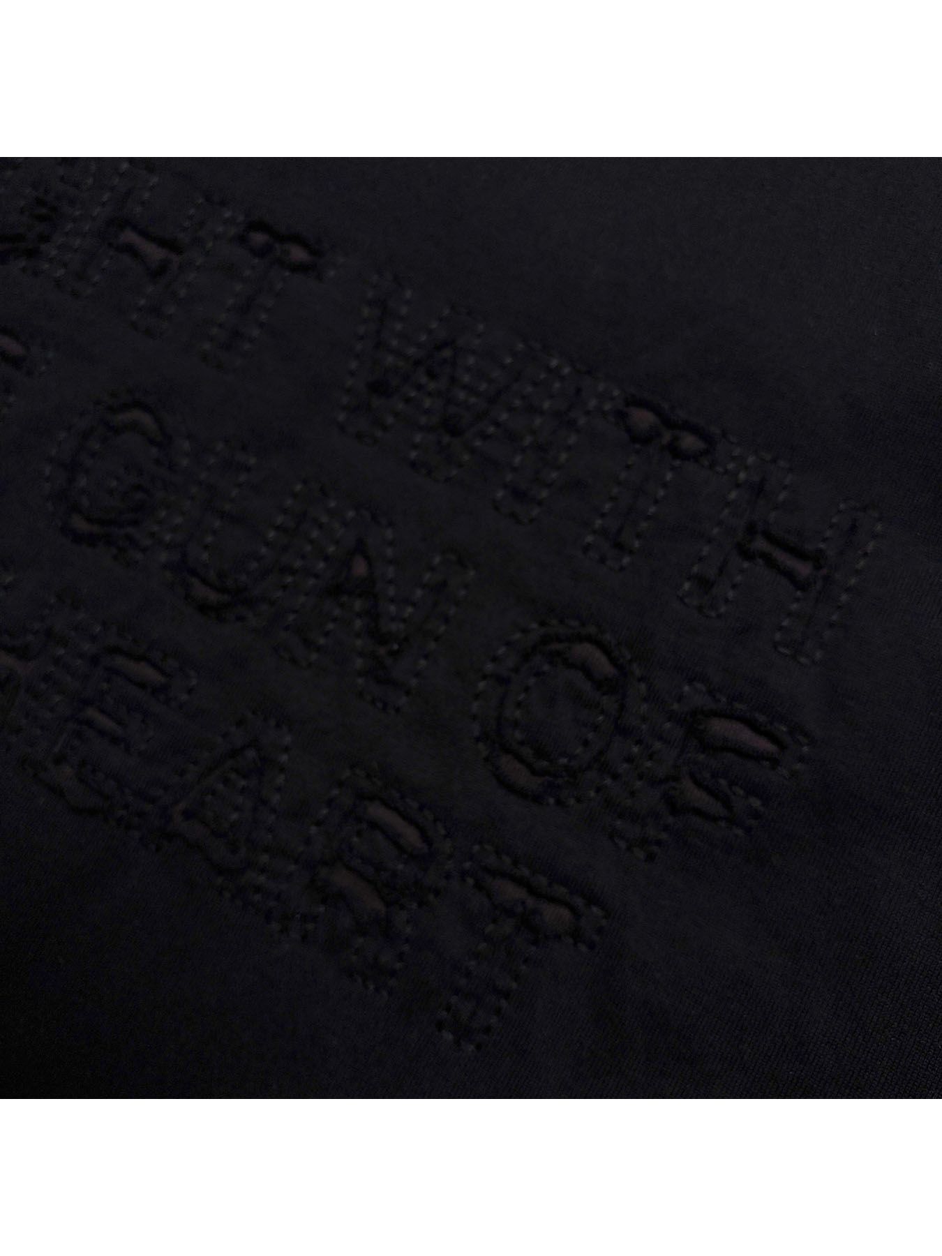 【予約品 3月9日(月) 18:00 締切】EMB CUT W FACE T / メッセージ刺繍 カット Wフェイス ロンT / ブラック×グレー