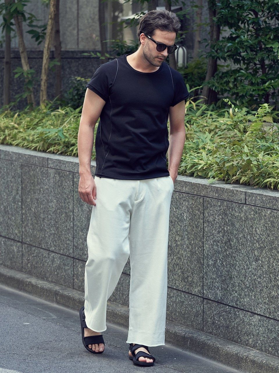 《予約品》 wide sweat slacks pants / ワイドスラックス / ホワイト