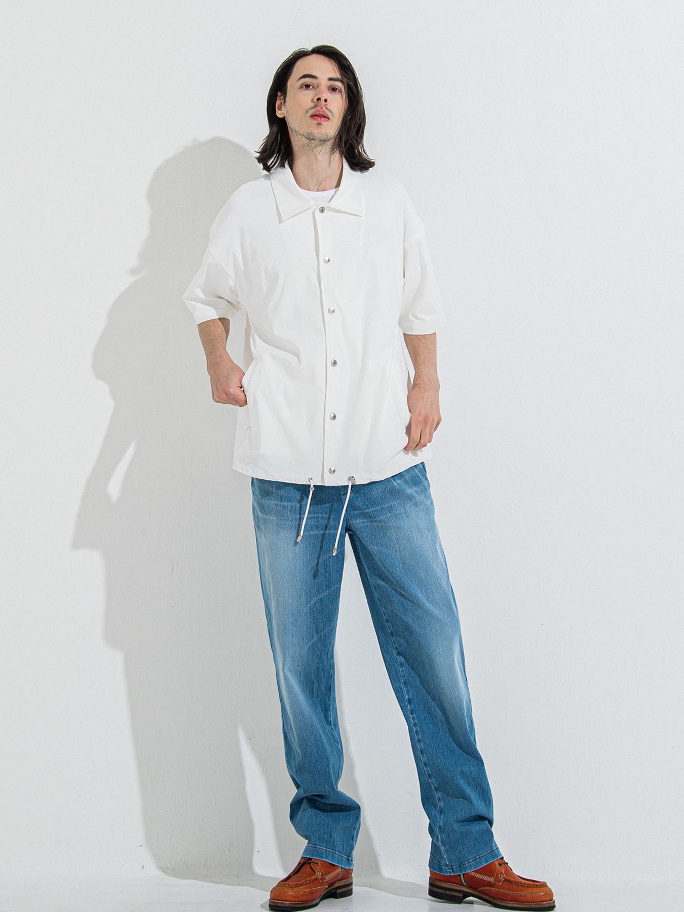DENIM JERSEY WIDE PT / デニムジャージワイドパンツ / ライトインディゴ