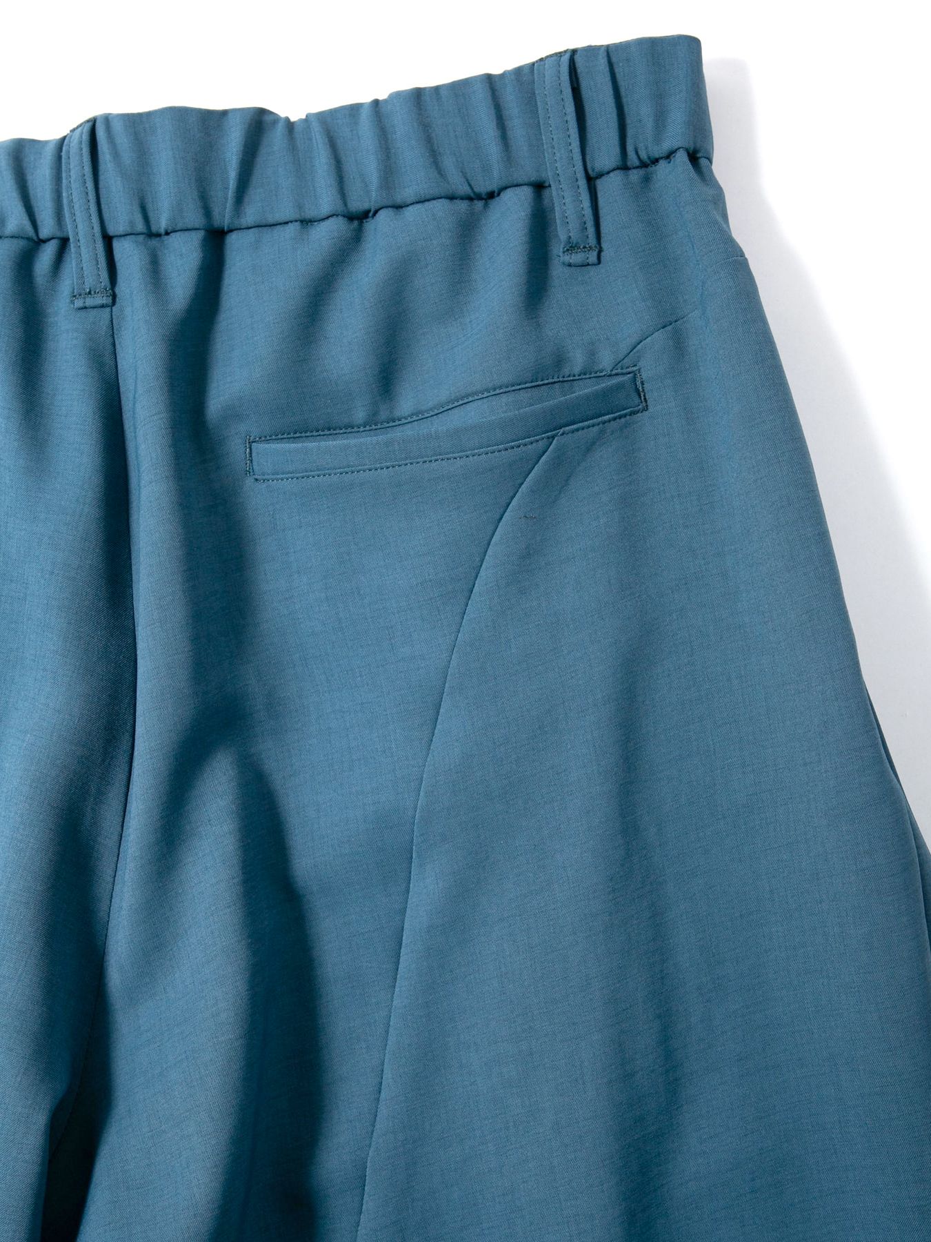 Polyester Stretch Twill Barrel Wide Pants / ポリエステル ストレッチ ツイル バレル ワイドパンツ / ブルーグリーン