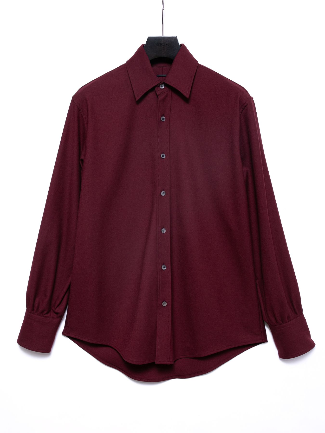 【予約品 4月6日(月) 締切】Washable Wool Rayon Polyester Twill Dress Shirts / ウォッシャブル ウールレーヨンポリ ツイル ドレスシャツ / バーガンディー