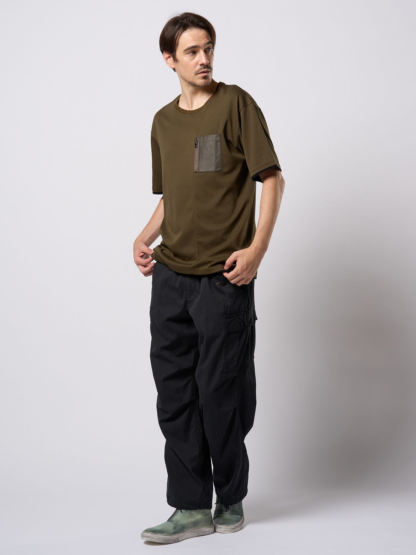 【予約品 9月23日(火) 締切】cool touch zip-pocket S/S / クールタッチ ジップポケット ショートスリーブ / カーキ
