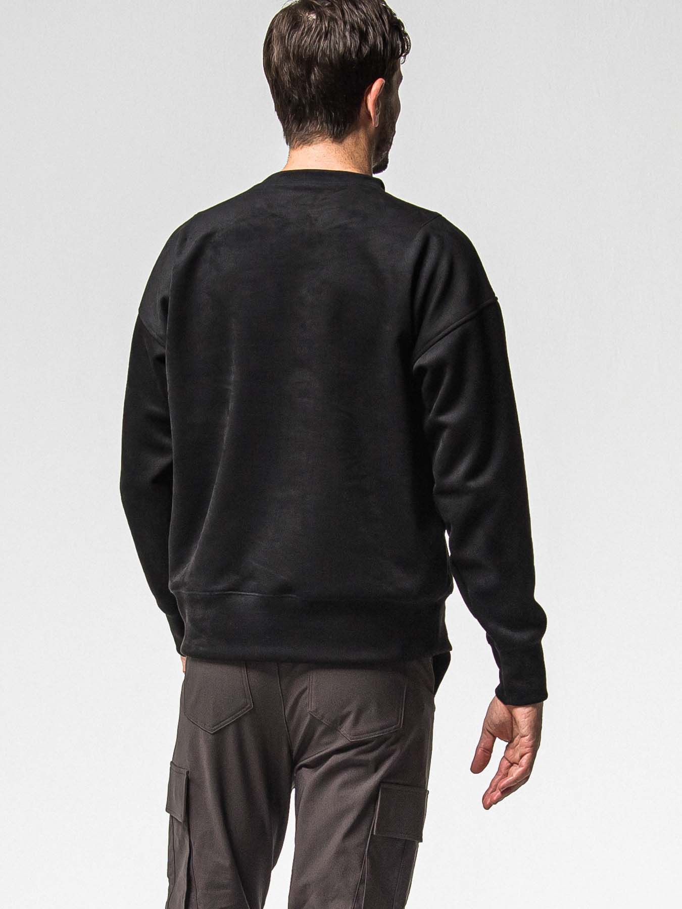 【予約品 8月31日(日) 締切】SUEDE DROP TRAINER / スウェード ドロップショルダートレーナー / ブラック