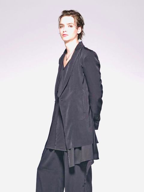 《予約品6/17締め》 LayeredJacket / 裾レイヤードロングジャケット / ブラック
