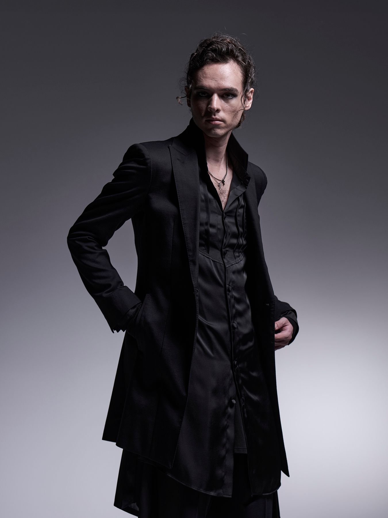 【予約品 7月13日(日) 締切】Pin Tuck Flare Shirt / ピンタックフレアシャツ / ブラック