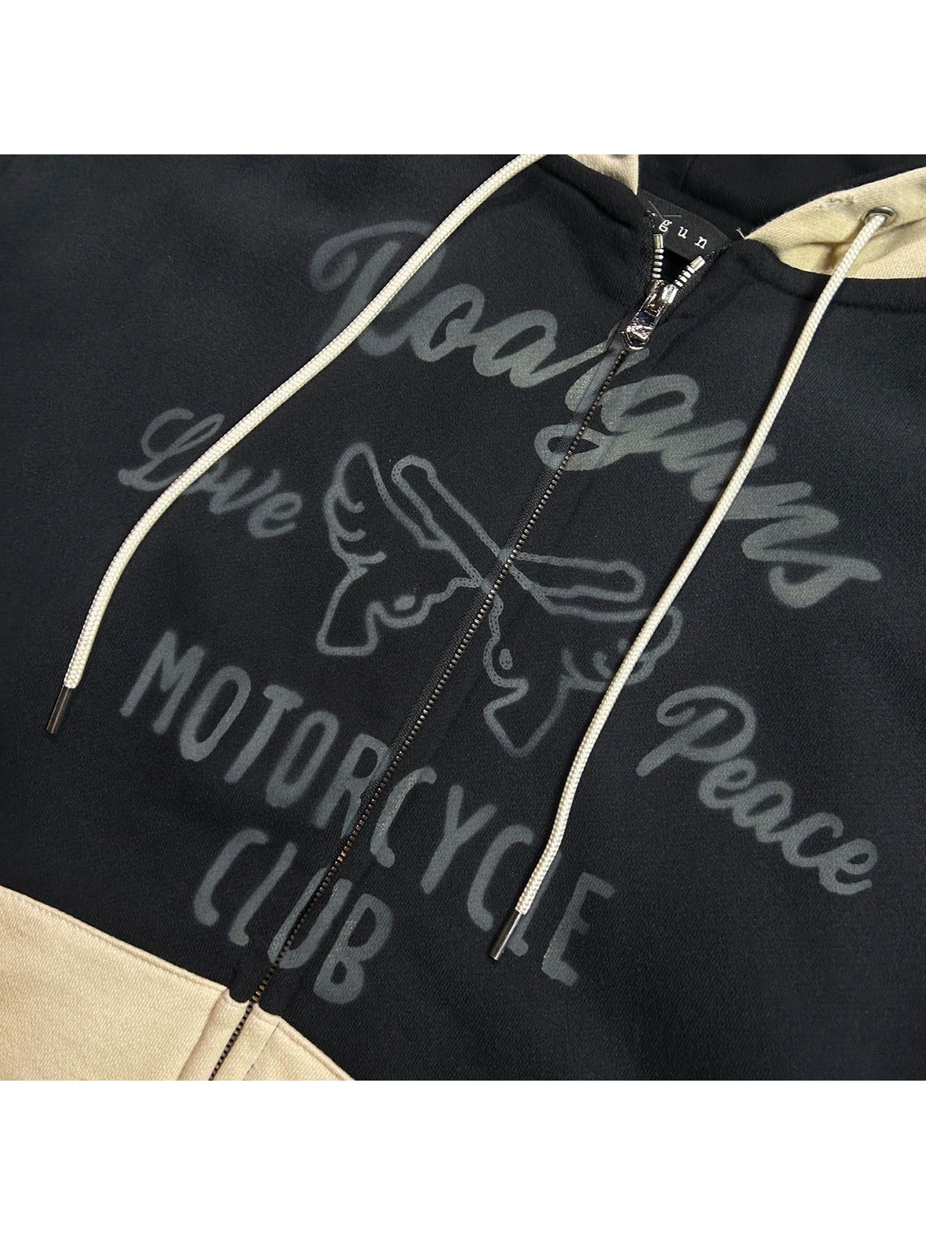 【予約品 8月10日(日) 締切 】SPRAY PRINT HOODIE / スプレープリント フーディー / ブラック×オフホワイト