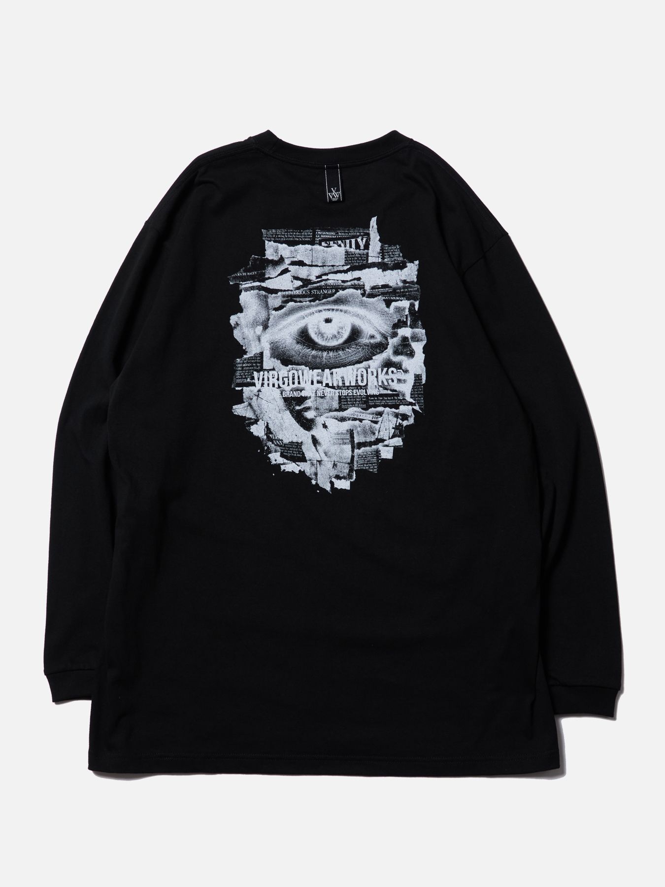 OBSERVER LST / プリント ロングスリーブTシャツ / BLACK