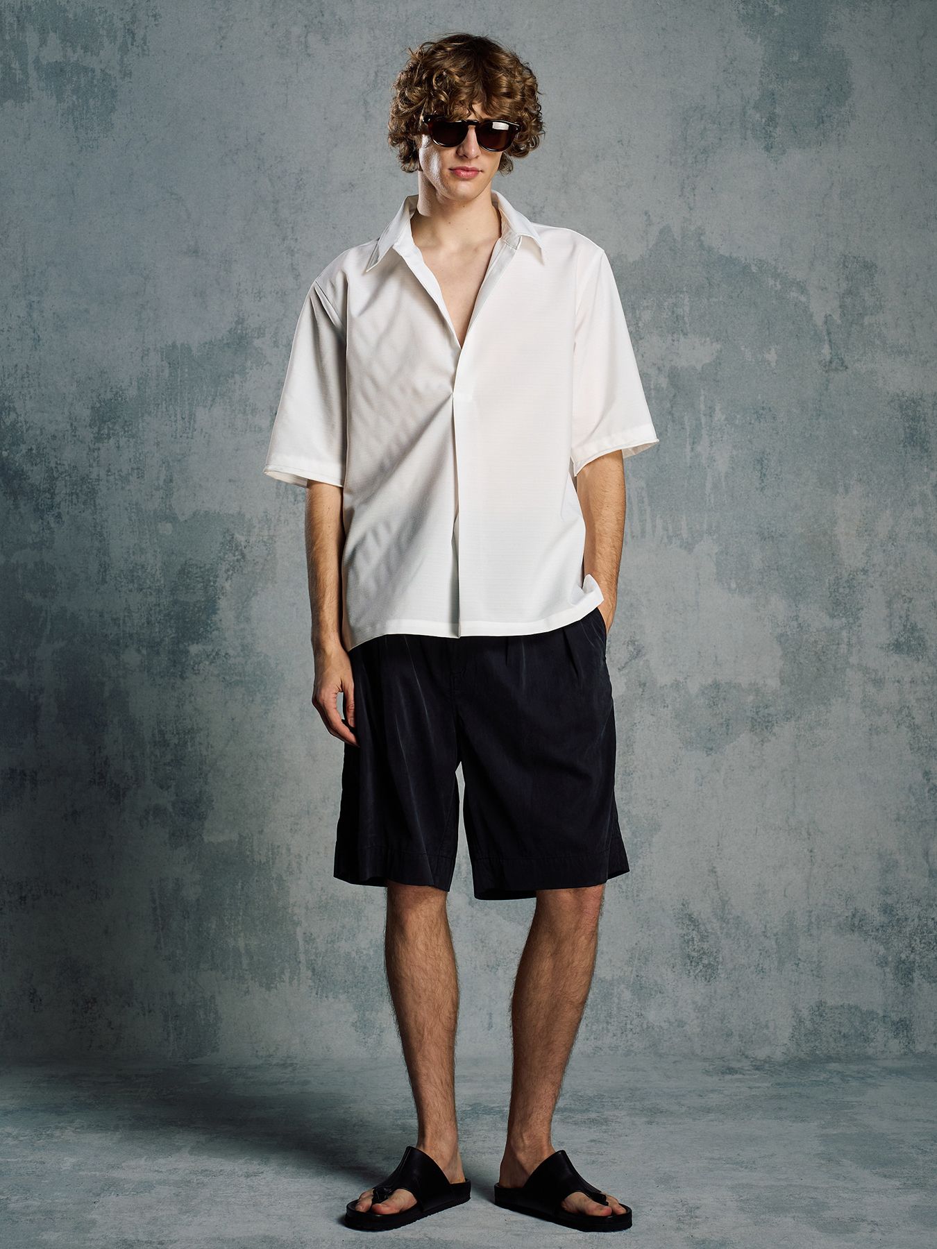 【予約品 1月25日(日) 締切】skipper shirt H/S / スキッパー ハーフスリーブシャツ / ホワイト