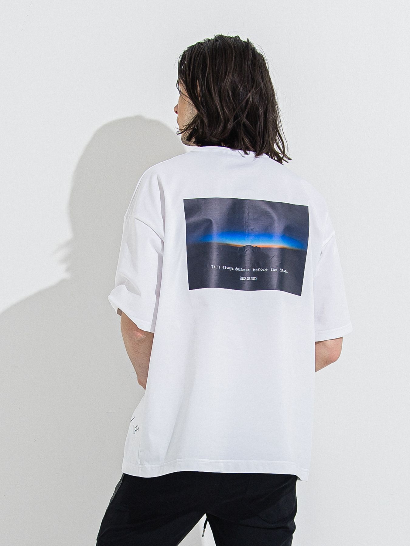 【予約品 】YOAKE PHOTO OVER TEE /  フォトオーバーサイズTシャツ / ホワイト