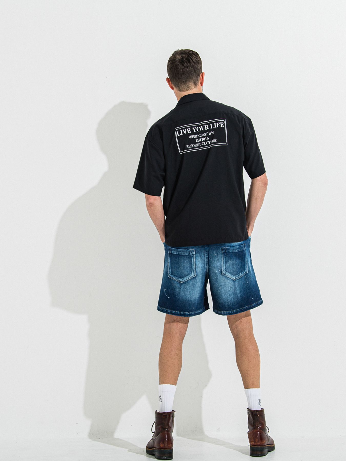 ZACK HALF SHIRT / ザックハーフスリーブシャツ / ブラックプリント