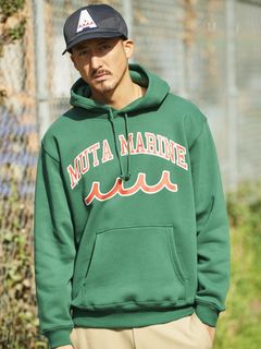 muta College Logo Hooded Sweatshirt / プルオーバーパーカー / グリーン 【Acanthus×muta】