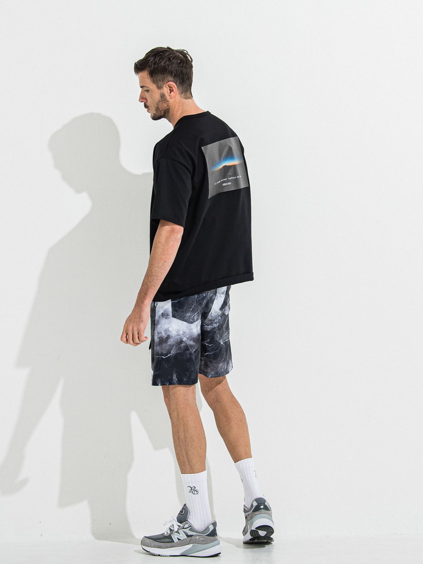【予約品 】YOAKE PHOTO OVER TEE /  フォトオーバーサイズTシャツ / ブラック