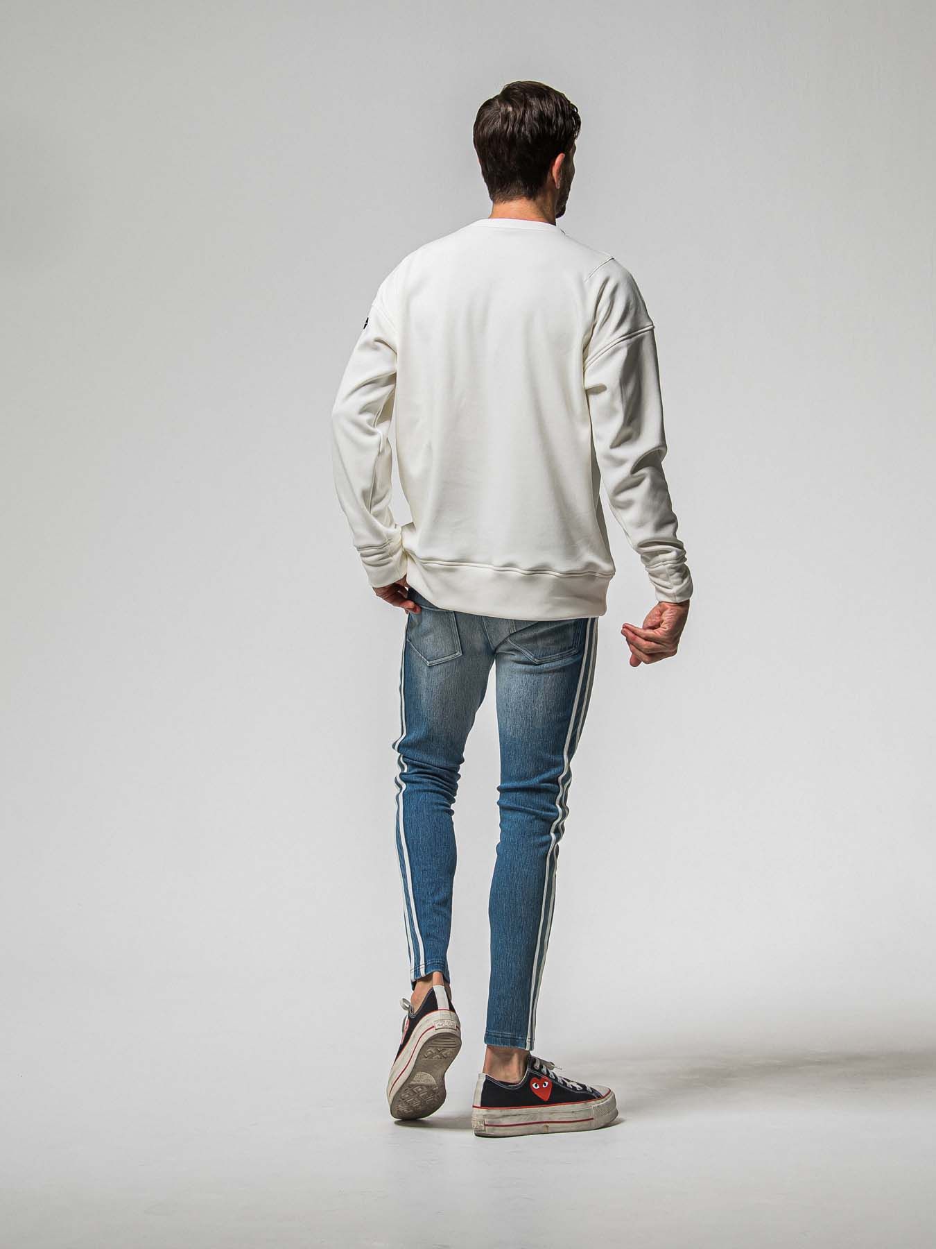 【予約品 8月31日(日) 締切】EX DENIM JERSEY BLINDLINE PT / EXデニムジャージ ブラインドラインパンツ / ライトインディゴ