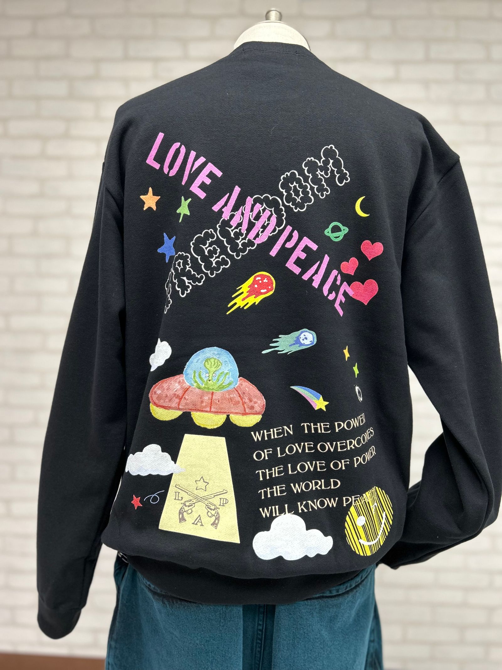 DINOSAUR CREWNECK  / スウェット / ブラック・カラフル  【roarguns 】