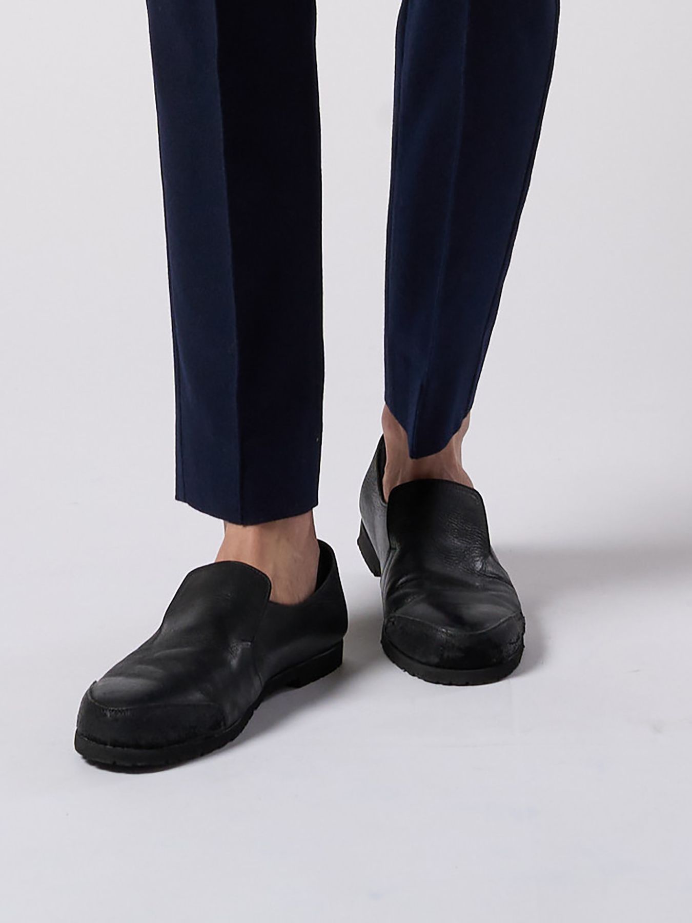【予約品 4月19日(日) 18時締切】combination slip-on shoes / カーフレザー コンビネーション スリッポン シューズ / ブラック