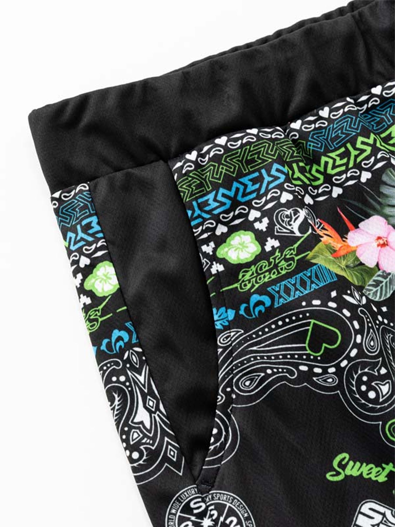 RESORT PAISLEY SHORT PANTS / リゾート ペイズリー ショートパンツ / ブラック【SY32 by SWEET YEARS GOLF】