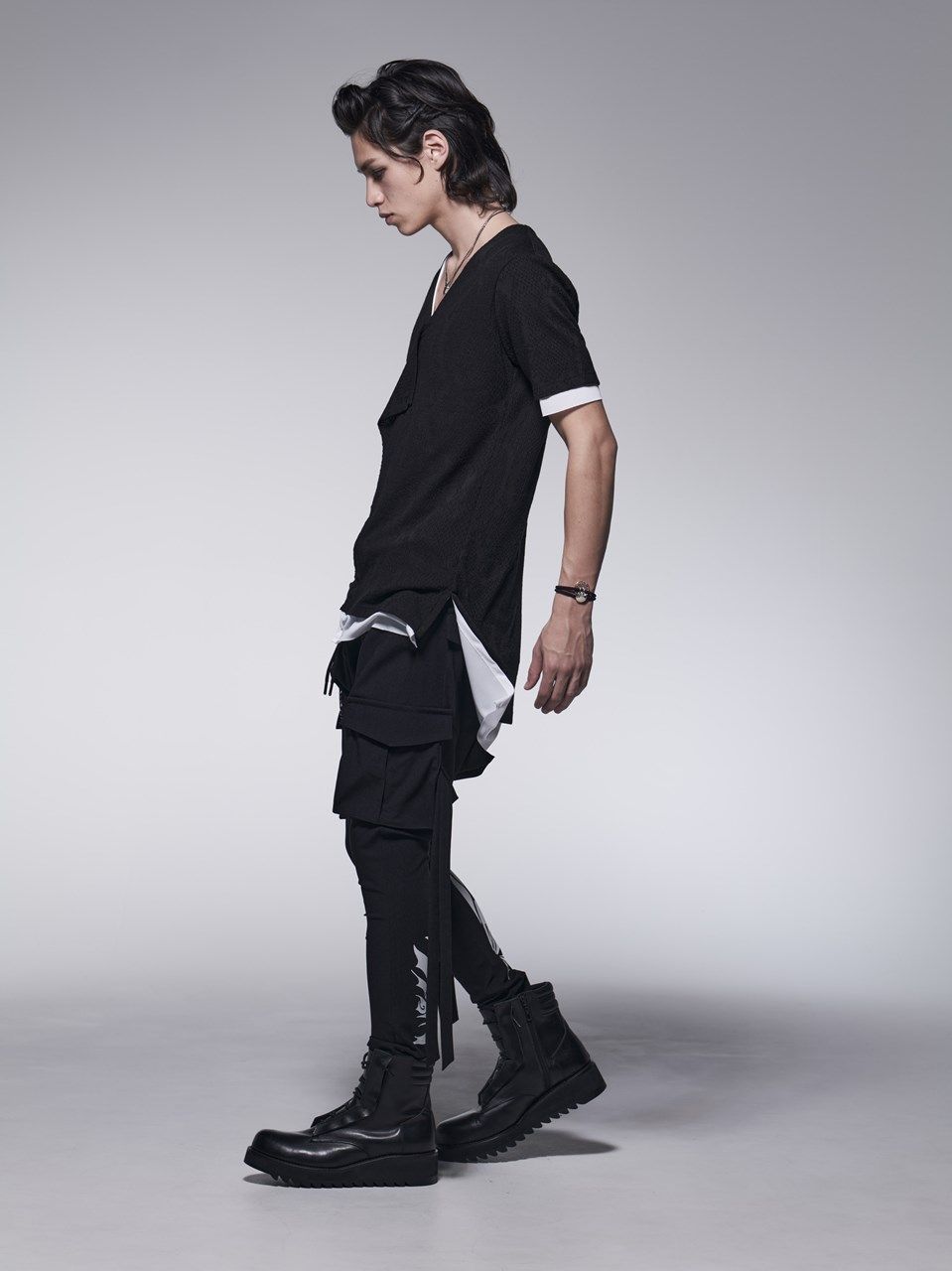 《予約品》 LayeredPetitFrillT-Shirt / ブラック・ホワイト 【kiryuyrik】 7月以降入荷予定