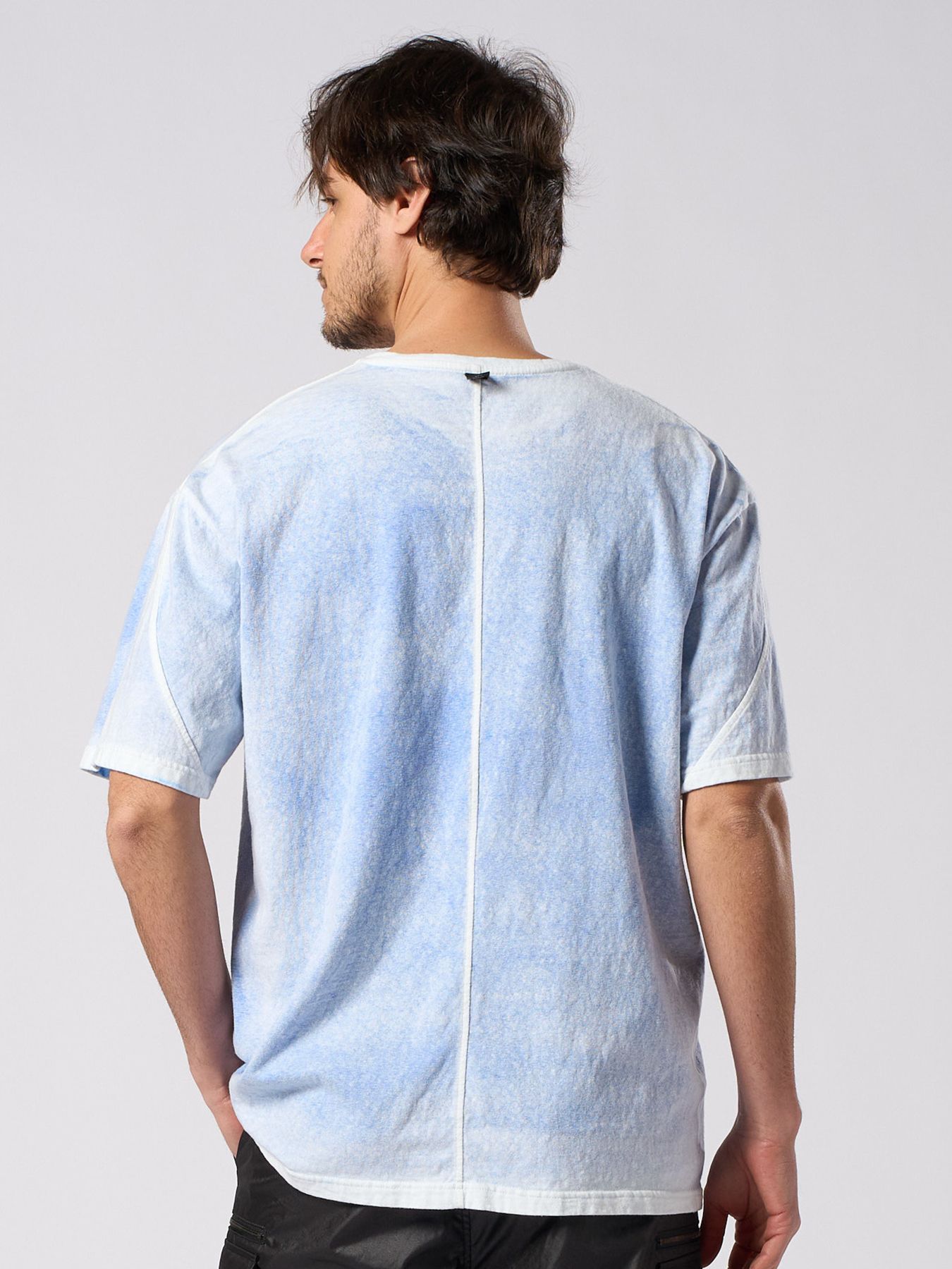 【予約品 1月25日(日) 締切】back-spray dye S/S / バックスプレー加工 ショートスリーブ / フェードブルー