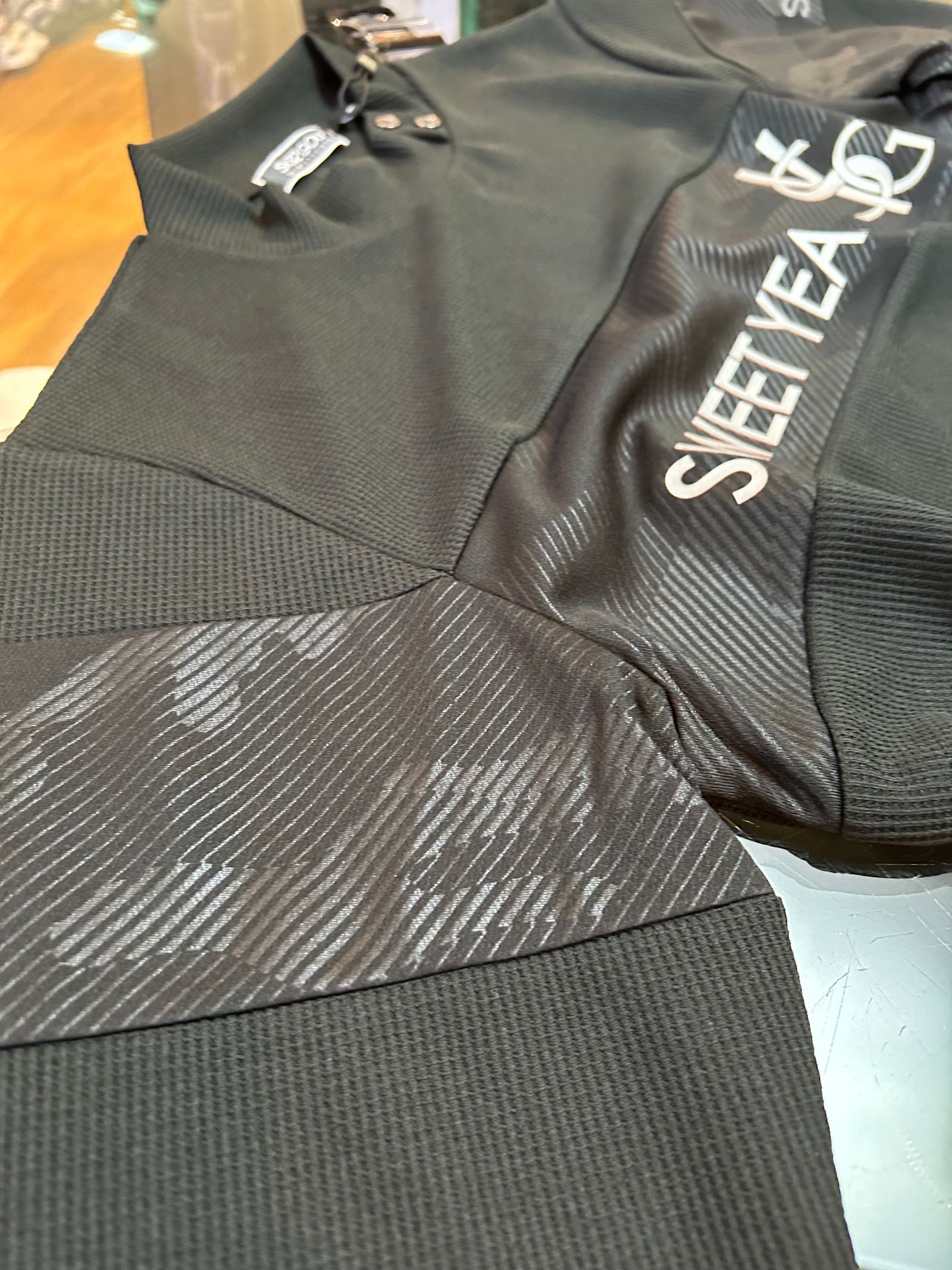 MINI WAFFLE LONG MOCK / ブラック 【SY32 by SWEET YEARS GOLF】
