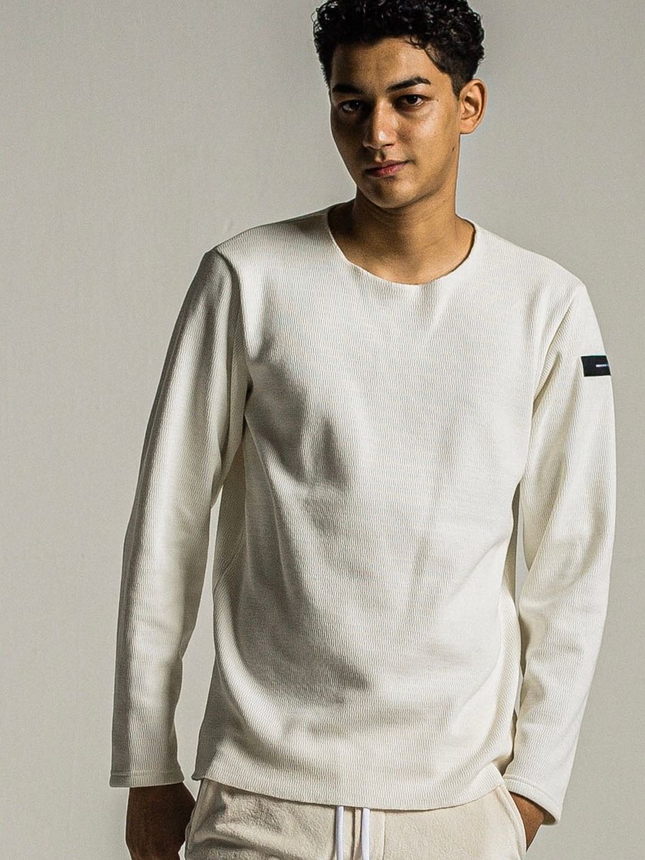 fleece neo thermal / 肩ロゴ入り 裏地特殊起毛ベロアフリースサーマル / ホワイト