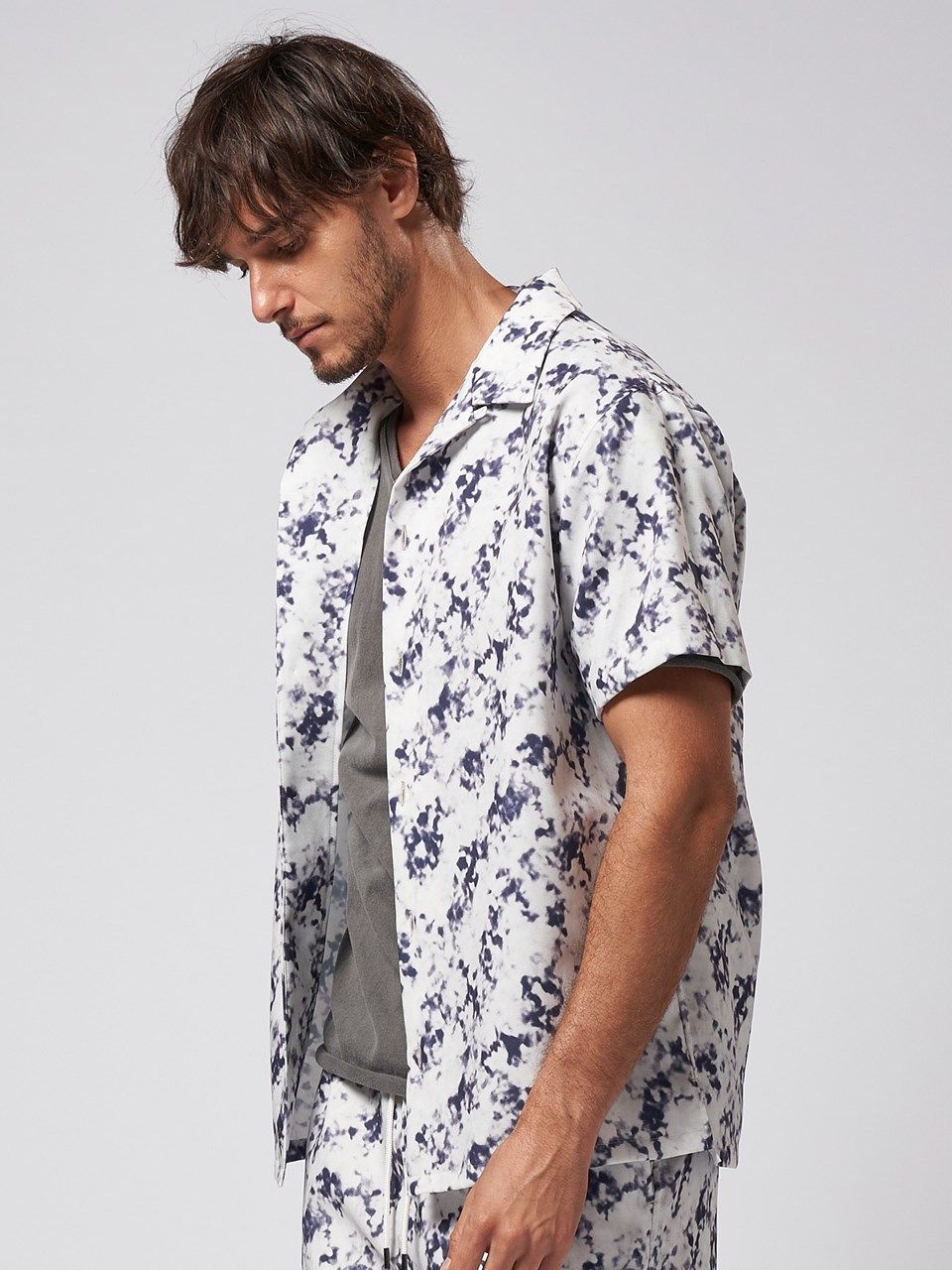 《予約品》 patterned s/s shirt / ハワイアンシャツ / ブラック