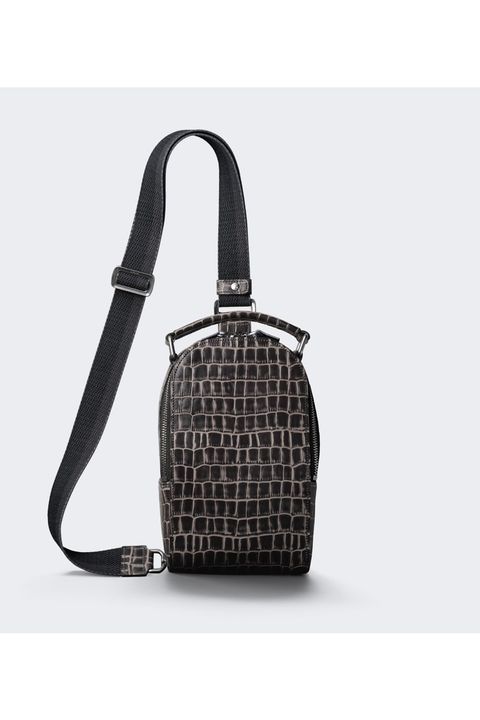 2WAYボディバッグ Tint Embossing Leather / Pale Black 【aniary】
