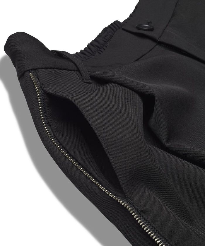 サイドZIPイージーワイドトラウザーズ/ ブラック【NOID.】