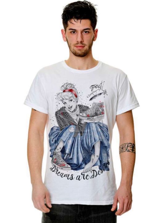 【Tract】シンデレラTシャツSTREET ROMANCE/WHITE×ブルー