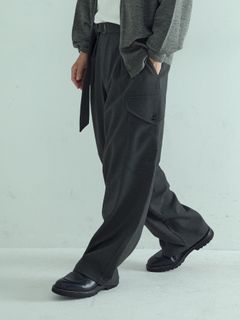 【予約品 】WOOLPILOTPANTS / ウールミリタリーパンツ / 杢チャコール