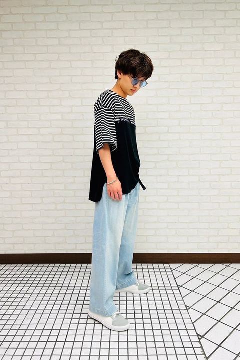 ワイドパンツに合うTシャツコーデ.1