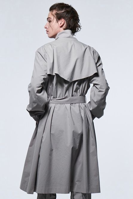 《予約品》 StandCollarDrapeCoatコート / グレーベージュ 【kiryuyrik】 2023年2月以降入荷予定