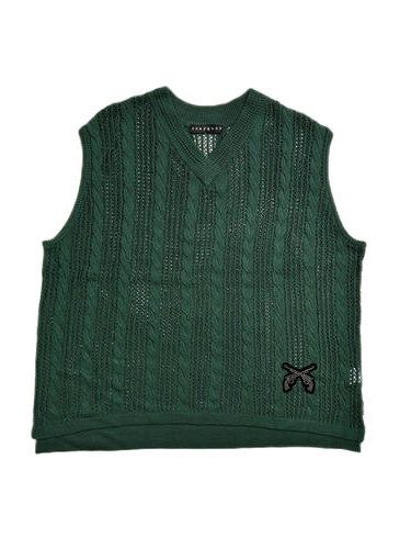 《予約品8月31日 23時55分締め》 KNIT VEST A / ベスト / グリーン 【roarguns 】 2024年2月入荷予定