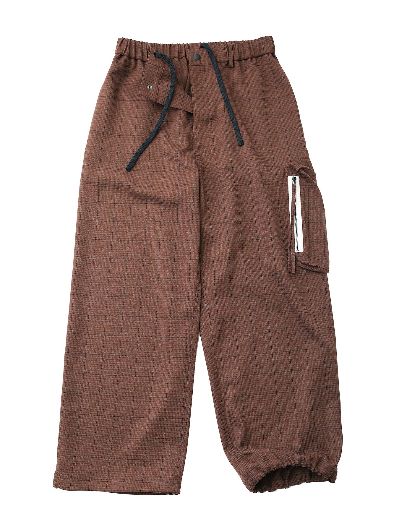 GUN-CLUB PANTS / ガンクラブチェック ワイドストレートパンツ / ブラウン