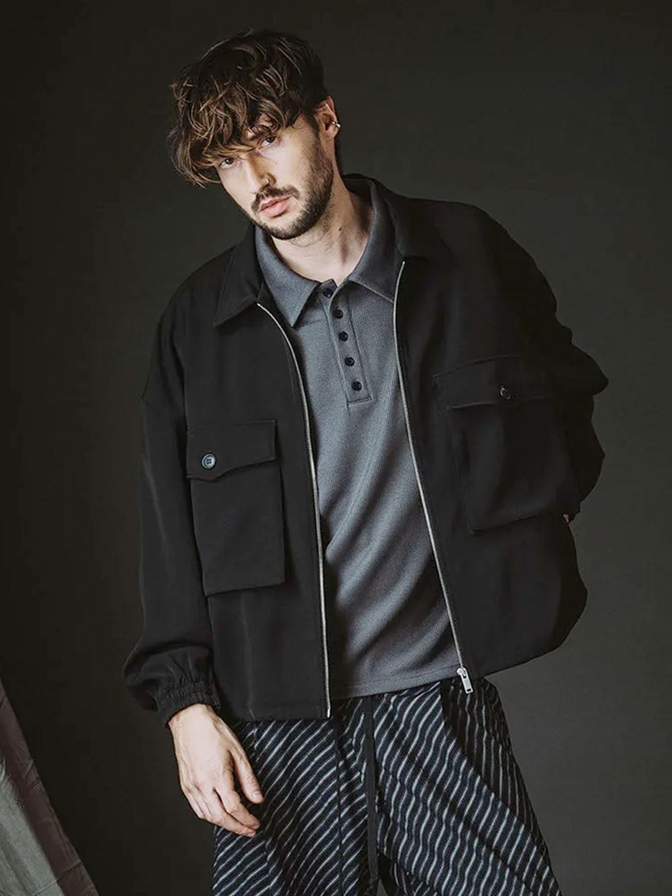 WポケットZIP-BLZ / ブラック【NO ID.】