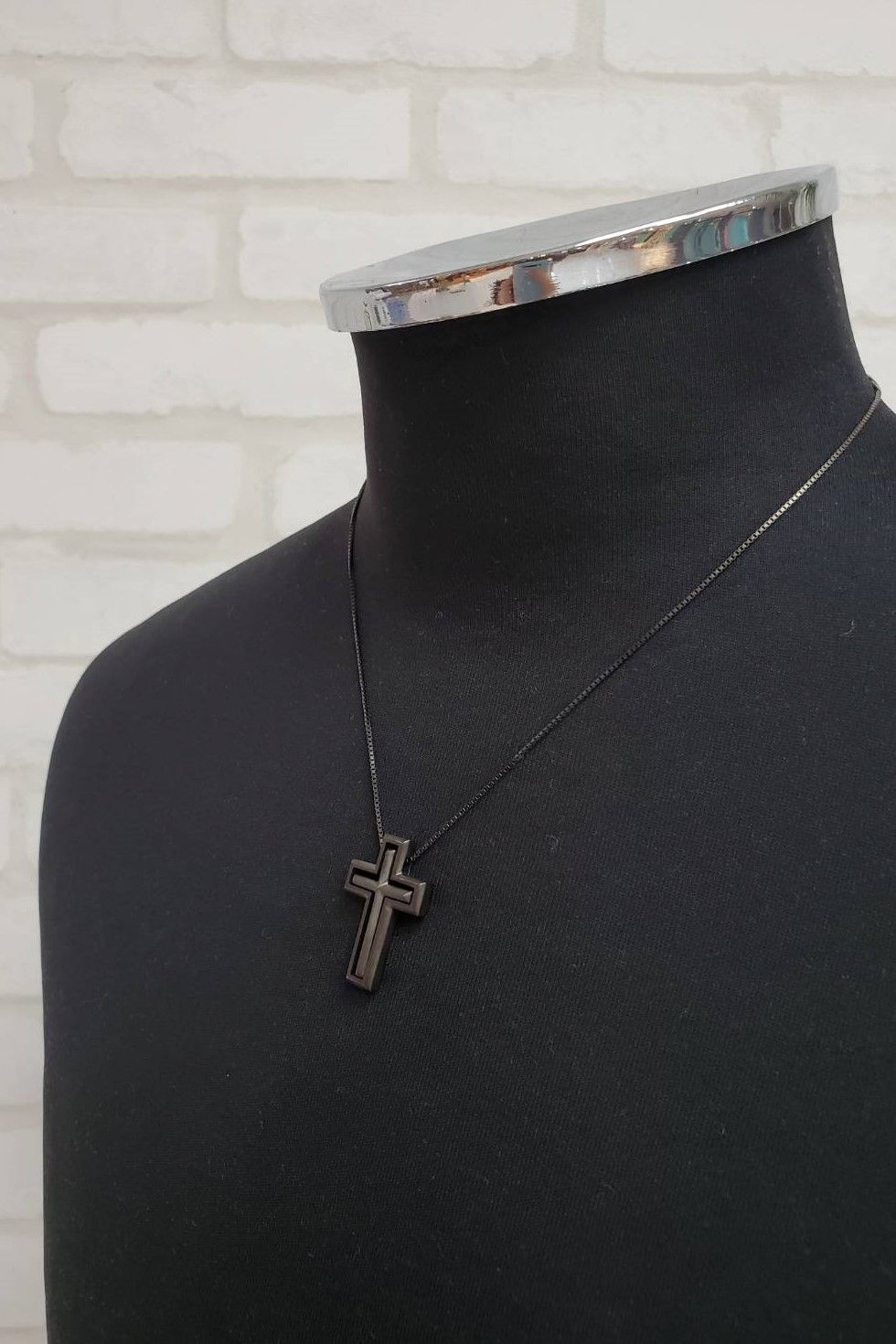 ARCHITECT W CROSS PENDANT / SV925.MATTE BK