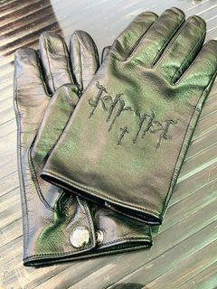 【予約品 】シープレザーDot Button Glove / ドットボタングローブ / ブラック スマホ対応