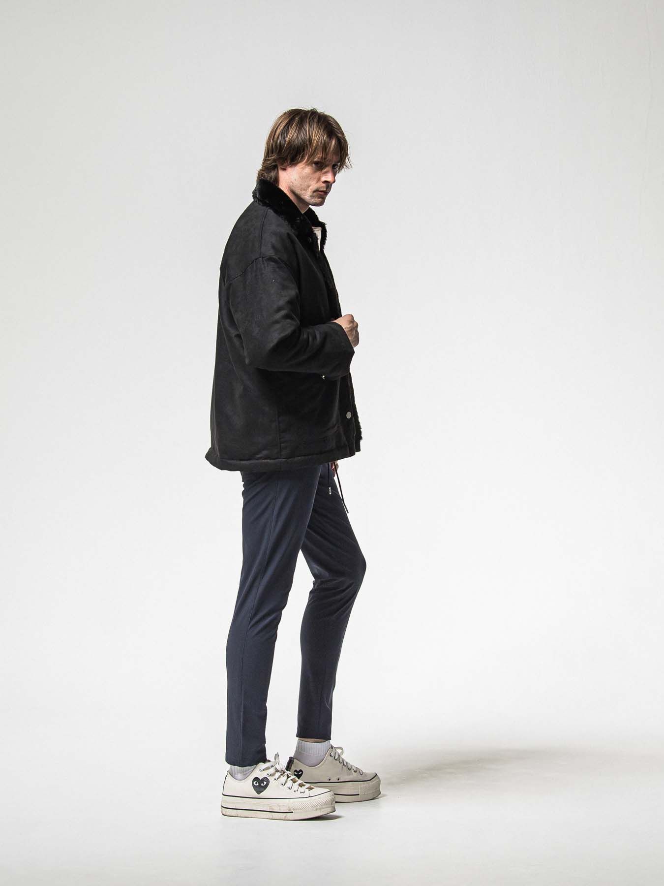 【予約品 】SUEDE FUR CAVER ALL / スウェードファーカバーオール / ブラック