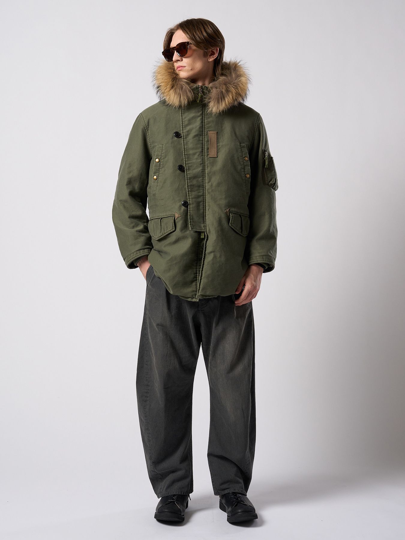 【予約品 4月19日(日) 18時締切】heavy moleskin N-3B/ ヘビーモールスキン N3B / オリーブカーキ