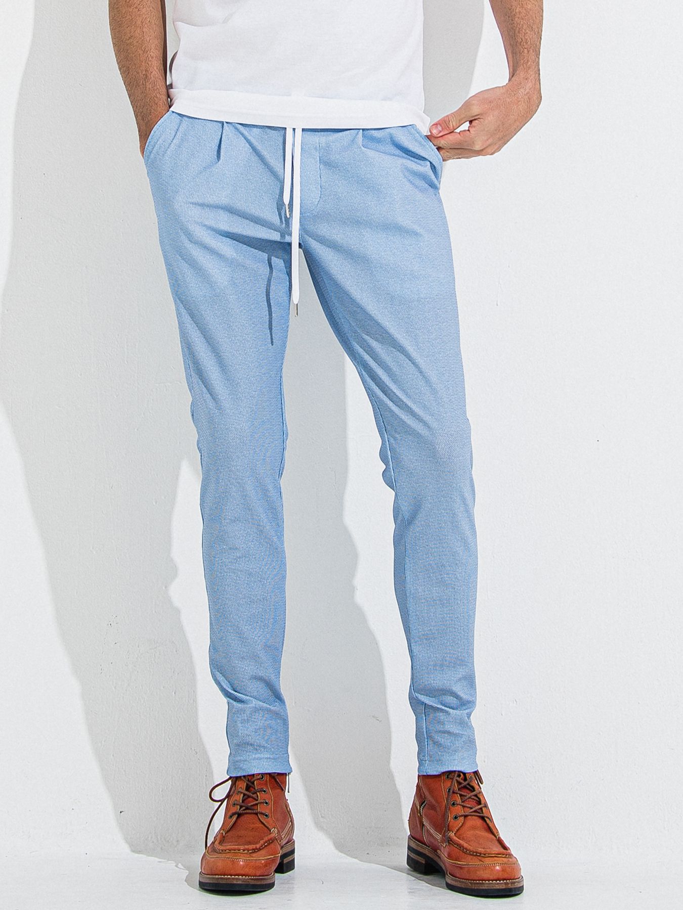 【予約品 】CHRIS EASY TUCK PANTS / クリスイージータックパンツ / チェックサックス
