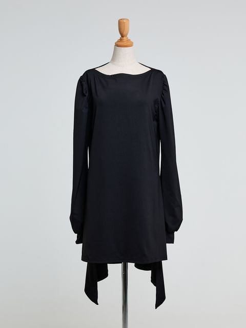 【予約品 10月26日(日) 締切】Boat Neck Flare Pull Over / ボートネック フレアプルオーバー / ブラック