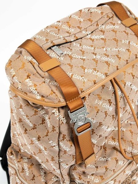 DOUBLE BUCKLE JACQUARD BACKPACK/ リュック / ブラウン