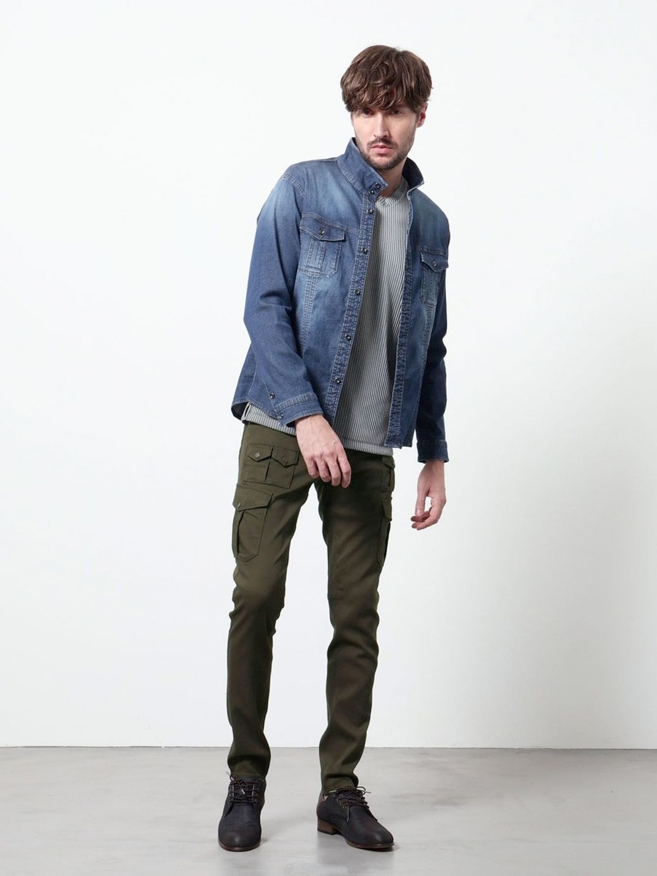 スーパーライトオンスデニムGジャン / ネイビー 【HIDEAWAYS NICOLE】