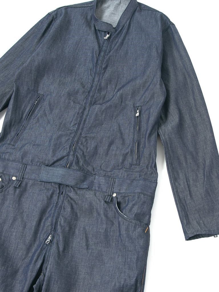 6oz Organic Cotton Denim Single Riders Coveralls / 6oz オーガニック コットン デニム シングル ライダース カバーオール / BULLET / インディゴ