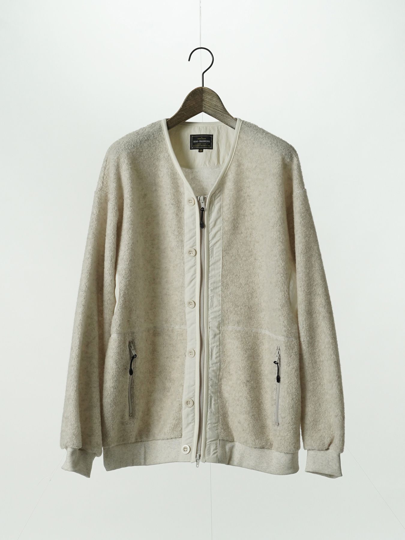 【予約品 5月27日(水) 締切】WOOLBOA-LINERJACKET / ウールボアブルゾン / 杢アイボリー