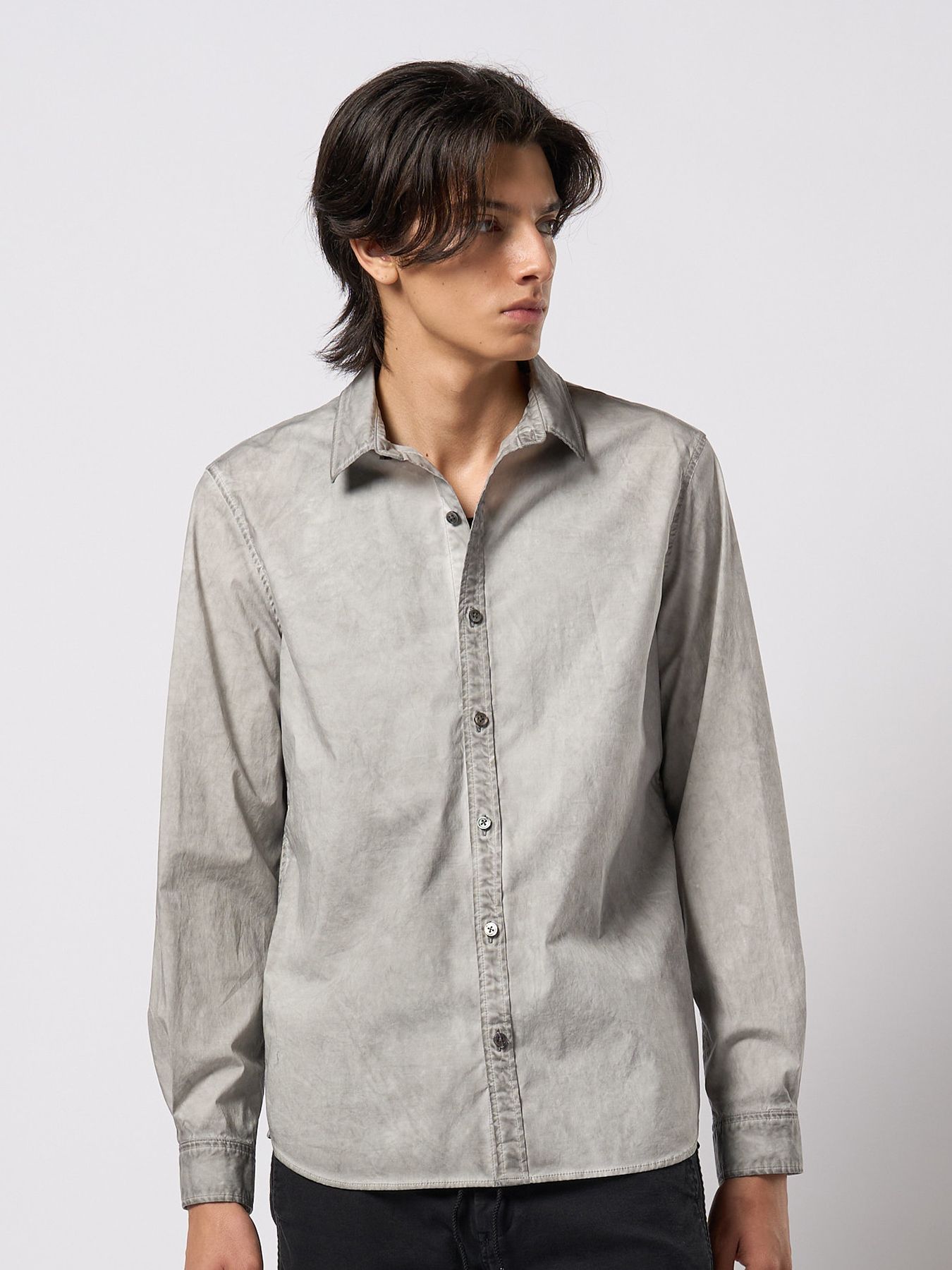 【予約品 9月23日(火) 締切】dyed regular shirt / コールドダイ レギュラーシャツ / ライトグレー