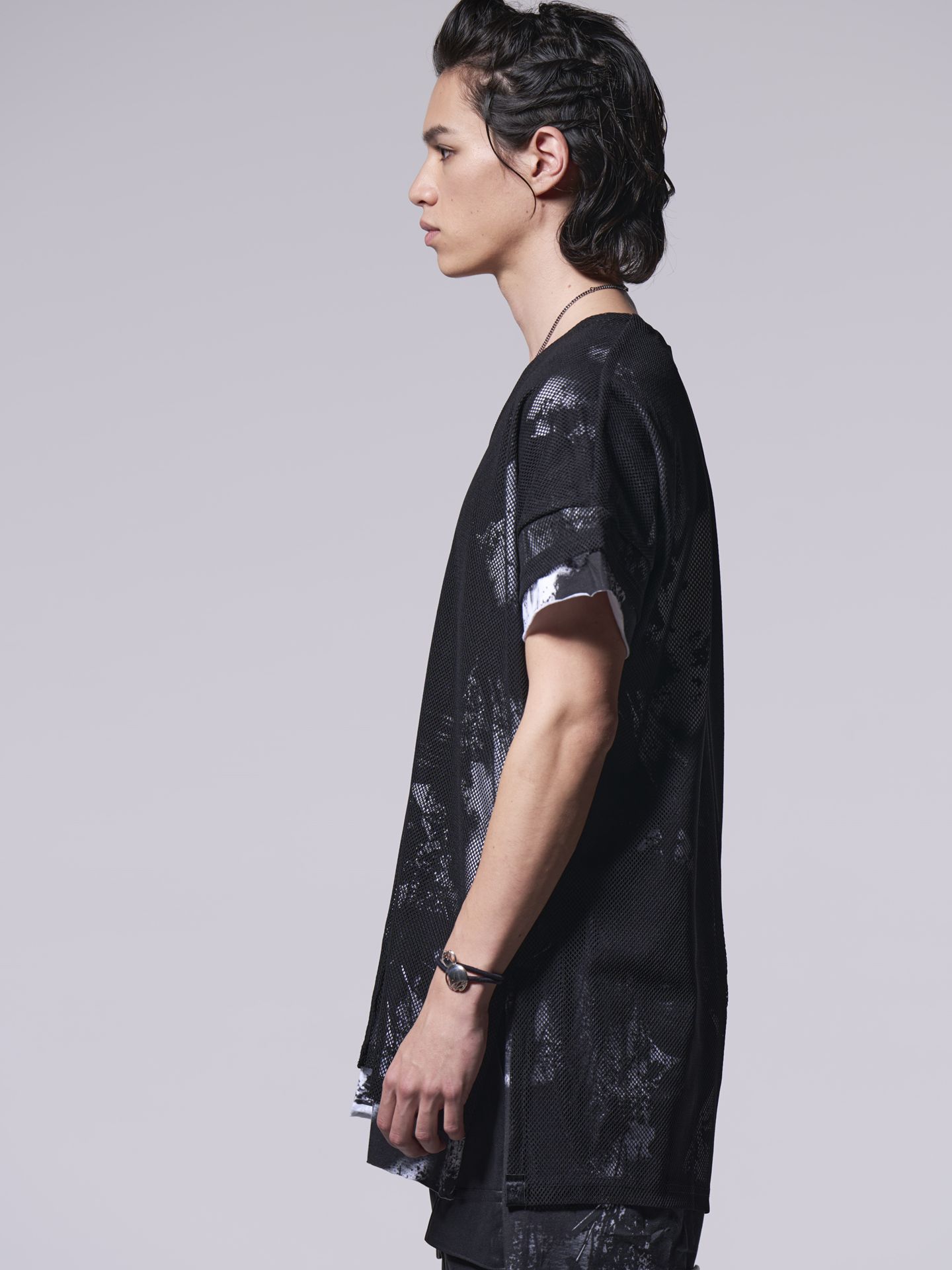《予約品》 Dolman Layered T-Shirt / ドルマンレイヤードTシャツ / ブラック・ホワイト